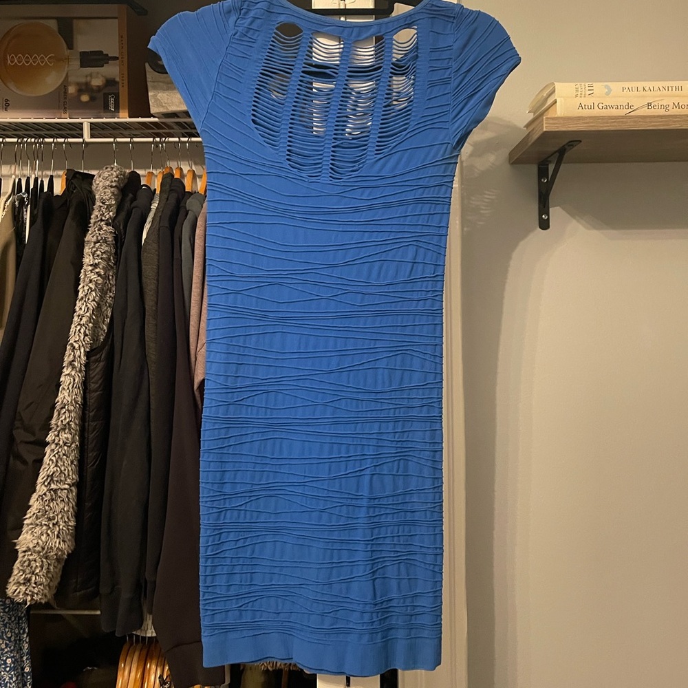 Blue Bebe body con dress